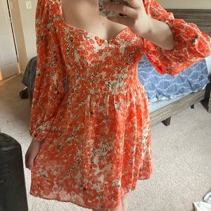 Fortunate One Orange Mini Dress